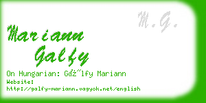 mariann galfy business card